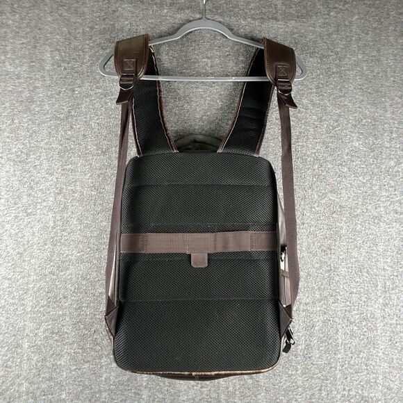Renwick Genuine Leather RFID Laptop Backpack Brown Travel Business Bag 15” - Picture 2 of 8